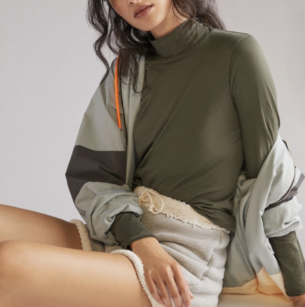 By Anthropologie Long-Sleeve Gauzy Turtleneck